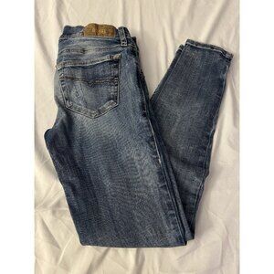 Diesel Jeans Womens W26 L32 Blue Denim Grupee Ankle Super Slim Skinny Low Waist